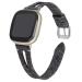 EverSnows Slim Woven Bands Compatible with Fitbit Sense/Fitbit Versa 3, Soft Fabric Canvas Sport Strap Replacement for Women Man Charcoal