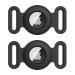 Vancle 2 pieces case for Airtag dog collar protective cover silicone waterproof protective cover Airtag pet loop holder for airtails case for pets for pets cats dog hall tapes black+black medium black+black