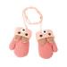 AIDIER Baby Winter Mittens Knitted Gloves with Fleece Lined Hang Neck Mittens for Baby Boyes Girls 0-3 Years Deep Pink
