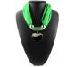 GUMEI Ethnic Style Heart Pendant Necklace with Nature Stone & Leopard Pattern Scarf - Buy Online on SooperMarket.com