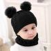 CheChury Toddler Hat and Scarf Set - Baby Knit Pom Beanie Cap with Circle Loop Scarf Neckwarmer for 1-3 Years - Black - Buy Online on SooperMarket.com