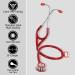 Lightweight Red Stethoscope for Doctors Nurses & Students | Professional Medical & Cardiology Use - Buy Online on SooperMarket.com