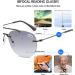 Koosufa Frameless Bifocal Reading Sunglasses for Men & Women - Anti-Blue Light UV Protection Outdoor Reading Aid (1.0 - 4.0 2 Colors) - Buy Online on SooperMarket.com