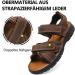 Ziitop Men's Leather Sandals - Slip-Resistant Outdoor Beach & Trekking Shoes - Adjustable Velcro - Size 46 EU - Dark Brown - Buy Online on SooperMarket.com