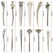 AUHOKY 24Pcs Chinese Women Hair Sticks Vintage Bronze Decorative Hair Pin Chopsticks - 12 Styles Antique Retro Hair Forks DIY Accessory - Buy Online on SooperMarket.com