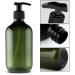 Alledomain 2PCS 500ml/17oz Empty Refillable Plastic Lotion Pump Bottles Shampoo Body Washing Cream Shower Gel Storage Holder Container Toiletries Liquid Dispenser (Brown & Green) - Buy Online on SooperMarket.com