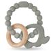 Vicloon Teething Toys for Baby Silicone and Wood Teether Baby Teether Toys Teether Chew Toy Easy to Hold and Clean Up Octopus Teething Toy Silicone chewlery for Boys&Girls (Green-Grey)