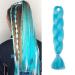 Braiding Hair Extensions Jumbo Braid Hair 24 Inch 1pc High Temperature Synthetic Fiber Hair Extension Sky Blue for Women