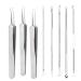 8-Piece Acne Needle Set - Blackhead & Pimple Remover - Professional Beauty Tool for Home & Salon - Silver - Buy Online on SooperMarket.com