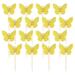 30 Pcs Butterfly Cupcake Toppers Assembled Butterfly Cake Toppers Glitter Butterflies Cake Picks Double Layers Cupcake Topper for Cake Decor Gold