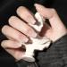 Coffin Press on Nails Medium Length French Nude Fake Nails Glossy Reusable Glue on Nails Square False Nails with Glue Natural Acrylic Nails for Women Girls Daily Wear Static Nails 24pcs