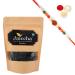 Jaiccha Ghasitaram Rakhi Gifts for Brothers Rakhi Dryfruits - Dehydrated Dried Blueberries 200 GMS in Brown Paper Pouch with Rudraksh Rakhi