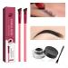 4 PCS 4D Hair Stroke Brow Stamp Brush, Brow Brush,Eyebrow Hair Stroke Brush, NEW Multifunction Ultra-thin Angled Realistic Eyebrow Brush, Makeup Brush Set (Black)