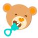 Oogiebear 360 Teether - Safe Teething Toy for Babies 3 Months+ | Soft Bristle Teddy Bear Silicone Teether - Seafoam - Buy Online on SooperMarket.com