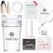 Saviland French Tip Nail Stamper Kit Jelly Silicone Nail Art Stamper and 2PCS Black+White Nail Stamping Gel Polish with Nail Scraper Nail Art Tools French Manicure Kit for DIY French Nails 4B-Black+White