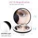 Portable Lighted LED Makeup Mirror 7X/1X Magnification | USB Rechargeable Compact Vanity Mirror with Dimmable Lights - Black - Buy Online on SooperMarket.com