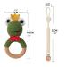 TIAN-K 3-Piece Baby Pacifier Clip Set | Frog Rattle Beech Teether & Wooden Toy | Safe International Shipping - Buy Online on SooperMarket.com