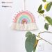 Handmade Rainbow Macrame Wall Hanging Decor for Nursery & Kids Bedroom - Pink Tassel Cotton Accessory for Baby Toddler Room - Buy Online on SooperMarket.com