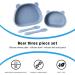Qshare Suction Baby Plate and Bowl Set with Fork Spoon - BPA Free Silicone Feeding Set for Babies and Toddlers - Buy Online on SooperMarket.com