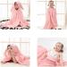 Gneliwm Baby Hooded Bath Towel Swaddle Wrap Blanket - Ultra Soft Absorbent Coral Velvet Poncho for Newborn, Infant, Toddler - Pink Rabbit - Buy Online on SooperMarket.com