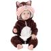 COOKY.D Unisex Winter Animal Hooded Baby Romper 3-36 Months 12-18 Months Brown Squirrel