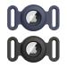Vancle 2 pieces case for Airtag dog collar protective cover silicone waterproof protective cover Airtag pet loop holder for airtails shell for pets for pets cats dog collars black+navy blue small black+navy blue