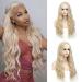 SHINYSHOW 26 Blond 613 Long Wavy Wig | Middle Part Synthetic Halloween Cosplay Wig for Women - Buy Online on SooperMarket.com