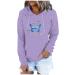 oelaio Women Long Sleeve Cropped Hoodies Loose Comfy Fashion Print Pullover Sweatshirts Fall Winter Clothes 2023 for Leggings Purple