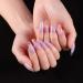 Sethexy long purple ballerina false nail bling coffin gradient false fingernails sparkle glossy 24st acrylic art nail tips for women and girls
