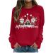 Women's Christmas Snowman Penguin Sweatshirt | Xmas Jumper Raglan Top | Red O-Neck Pullover Sweater | Winter Long Sleeve Tunic | Size M - Buy Online on SooperMarket.com