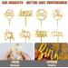 10-Pack Gold Acrylic Happy Birthday Cake Toppers - 4x6 inch - Birthday Cake Supplies - Buy Online on SooperMarket.com