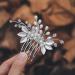 Vakkery Bridal Wedding Hair Comb | Silver Pearl Leaf Headpiece for Women & Girls | Elegant Hair Accessories - Buy Online on SooperMarket.com
