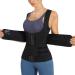 KUMAYES sauna vest women with slimming belt neoprene corset women slimming waist trainer shapewear tank top body shaper L black