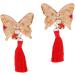 ibasenice 2 Pairs Chinese Style Hairpin Tassels Barrettes Party Hair Clip Kids Hairpin for New Year Bows Hair Clips New Year Bobby Pin Japanese-style Hairpin Child Girl Side Clip - Buy Online on SooperMarket.com