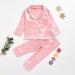 Verve Jelly Kids Satin Pajama Set | Long Sleeve Button Down Sleepwear | 2-Piece Outfit | Pink | 3-4 Years - Buy Online on SooperMarket.com