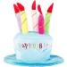 Cute Birthday Cake Hat for Pets with 5 Color Candles - Blue - Buy Online on SooperMarket.com