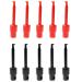 ZRM&E 10pcs Long Tip Hackle Pliers 2.28 Inch, Plastic Fly Hook Hackle Pliers, Flies Lures Or Hooks Display, Feather Clips Rapping Hackle Tools for Fly Fishing Nymph Flies (5pcs Red + 5pcs Black)