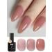 YTD Likomey Nude Gel Nail Polish,15ml Rose Pink Translucent French Jelly Skin Tone UV Nail Gel Polish Varnish Clear Rose Pink