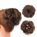1 Piece Messy Hair Bun Messy Synthetic Chignon Ponytail Wavy Curly Hair Scrunchies Extension for Women Updo Hairpieces (8#) 1 Piece Medium Brown 8#
