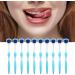 10-Piece Tongue Scraper Set - Long Handle Ergonomic Silicone Cleaning Brush for Oral Health & Fresh Breath - Blue - Buy Online on SooperMarket.com