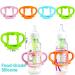 4-Pack Soft Silicone Bottle Handles for Dr Brown Narrow Baby Bottles - BPA Free - Easy Grip - Teach Babies to Drink Independently - Pink Orange Blue Green - Buy Online on SooperMarket.com