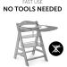 Hauck Alpha+ Click Tray Grey - Easy to Clean, Quick to Remove and Fix - Large Plastic Highchair Tray - Buy Online on SooperMarket.com