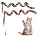 Jeffdad 2-Piece Interactive Cat Wand Toy Interactive Cat Wand Leopard Ribbon Toy fits most cats and kittens