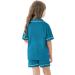 SWOMOG Unisex Kids Modal Pyjamas Set | Short Sleeve Button-Down PJs | 6-7 Years Turquoise - Buy Online on SooperMarket.com