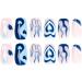 Blue Heart Flame Press On Nails - Medium Size, Acrylic Nude Design for Women and Girls by RUNRAYAY - Buy Online on SooperMarket.com