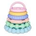 Stacking Silicone Stacking Toy   Premium Stacking Toys for Teething   Interactive and Fun Baby Stacking Toys Made of Soft Silicone   Teeth Soothing 6-12 Month Toys Developmental (Pastel 1)