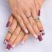 Sethexy Purple Sparkle Bowknot False Nails - 24 Pcs Acrylic Short Square Nail Art Tips for Women & Girls - Complete Cover - Buy Online on SooperMarket.com