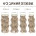 Dark Ash Blonde Clip in Hair Extensions - Long Wavy Full Head - Synthetic Fiber - 4pcs for Women - Buy Online on SooperMarket.com