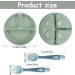 Lanjue 3 Pcs Silicone Baby Suction Plates | Non Slip Divided Dishes with Utensils for Toddler Self Feeding | Ideal for Highchairs Trays | Green Blue Beige - Buy Online on SooperMarket.com