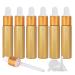 Tianzd 6 pieces 10 ml of empty chrome yellow drip bottle Pipette bottles with glass pipette 10 ml of glass bottle with a drip pipette with gold screw cap for essential oils perfume oils yellow 10 ml
